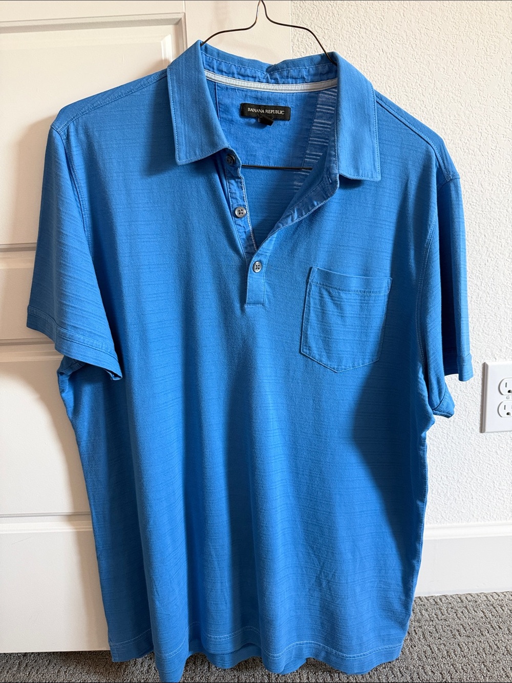 Banana Republic Men's Sky Blue Polo with Chest Pocket